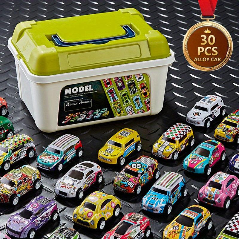 70pcs Pull Back Cars Toy Cars With Storage Box