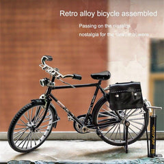 51pcs DIY Retro Bicycle Model Ornament Alloy Metal Mini Bike Sliding Assembled