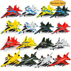 4pcs Military Camouflage Fighter Aircraft Plane Model Set