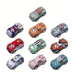 10pcs Mini Alloy Iron Back Force Cars Graffiti Metal Racing Model Toy Cars