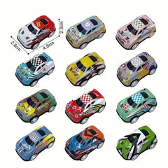 10pcs Mini Alloy Iron Back Force Cars Graffiti Metal Racing Model Toy Cars
