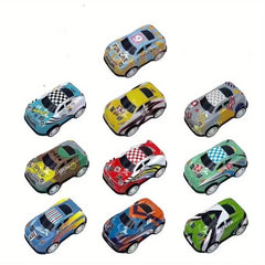10pcs Mini Alloy Iron Back Force Cars Graffiti Metal Racing Model Toy Cars