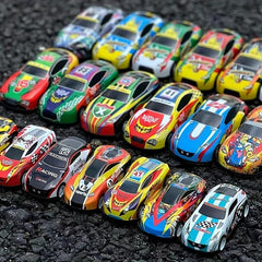 10pcs Mini Alloy Iron Back Force Cars Graffiti Metal Racing Model Toy Cars