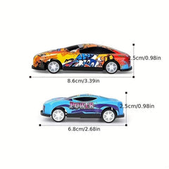10pcs Mini Alloy Iron Back Force Cars Graffiti Metal Racing Model Toy Cars