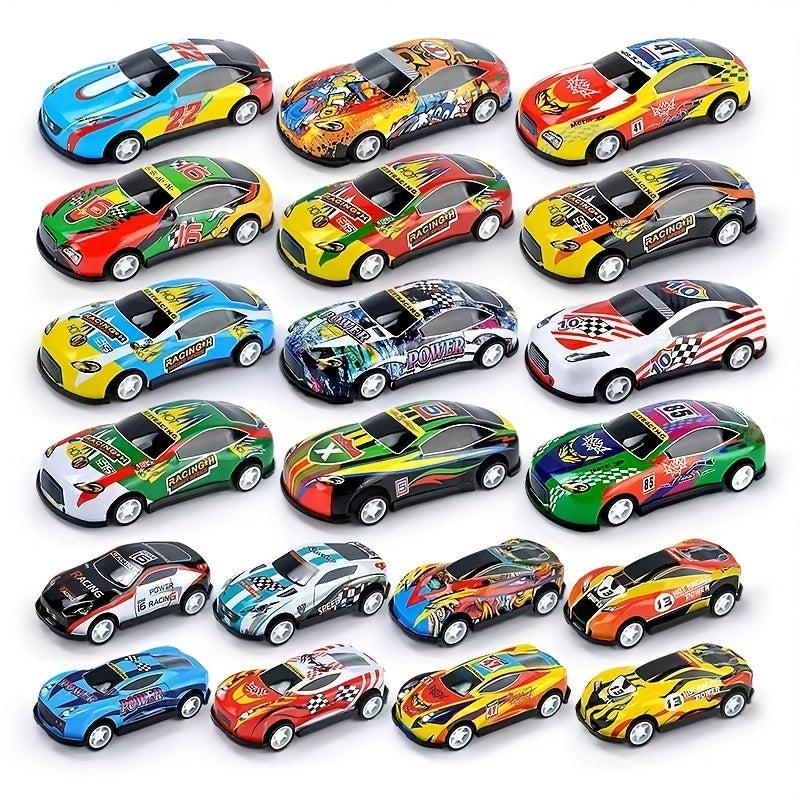 10pcs Mini Alloy Iron Back Force Cars Graffiti Metal Racing Model Toy Cars
