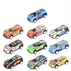 10pcs Mini Alloy Iron Back Force Cars Graffiti Metal Racing Model Toy Cars