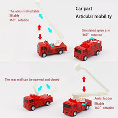 Pull Back Fire Engine Toy Educational Fun for Boys and Girls