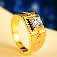 Men's Domineering Ring Simulated Diamond Engagement Ring