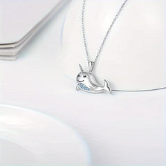 Whale Pendant Necklace Marine Animal Necklace Holiday Gift Women Jewelry