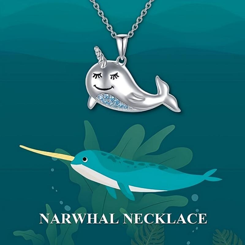 Whale Pendant Necklace Marine Animal Necklace Holiday Gift Women Jewelry