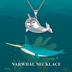 Whale Pendant Necklace Marine Animal Necklace Holiday Gift Women Jewelry