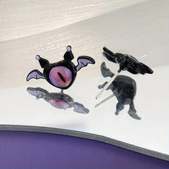 Y2k Sweet & Silver Needle Monster Opal Ring Earrings Combo
