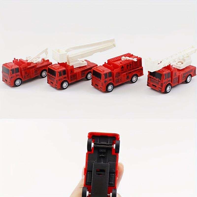 Mini Pull Back Fire Truck Toy Boy Birthday Gift
