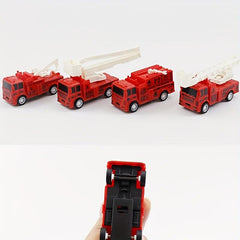 Mini Pull Back Fire Truck Toy Boy Birthday Gift