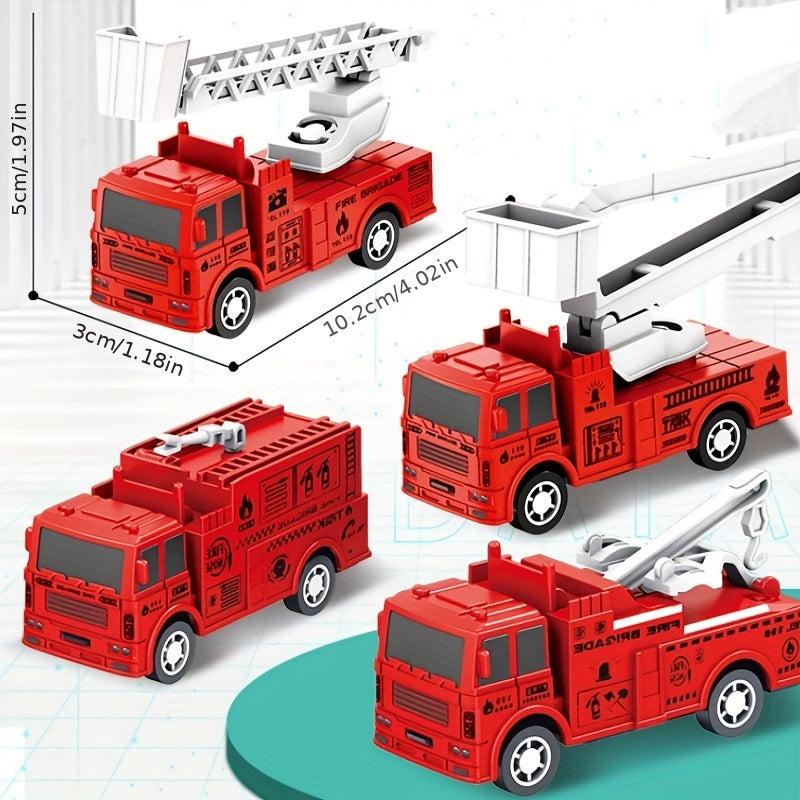 Mini Pull Back Fire Truck Toy Boy Birthday Gift
