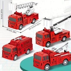 Mini Pull Back Fire Truck Toy Boy Birthday Gift