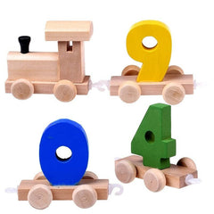 Wooden Train Toy Set for Kids Toddler Boys and Girls