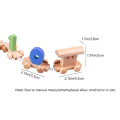 Wooden Train Toy Set for Kids Toddler Boys and Girls