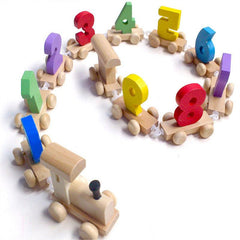 Wooden Train Toy Set for Kids Toddler Boys and Girls