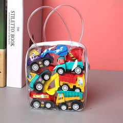 6pcs Pull Back Car Set Fire Truck Model Mini Q Small Car Toy