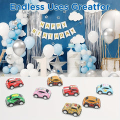 8pcs Pull Back Car Set Mini Toy Car For Kids Colorful Retro Printed