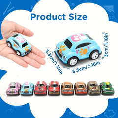 8pcs Pull Back Car Set Mini Toy Car For Kids Colorful Retro Printed