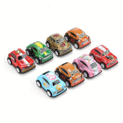 8pcs Pull Back Car Set Mini Toy Car For Kids Colorful Retro Printed
