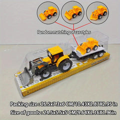 Wooden Toy Car with Bucket Trailer and Forklift