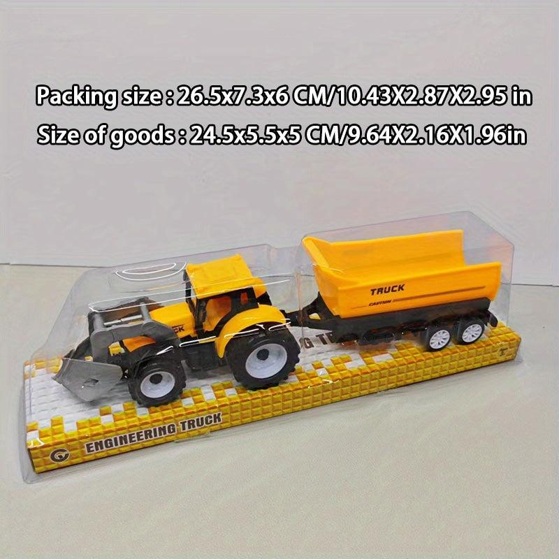 Wooden Toy Car with Bucket Trailer and Forklift