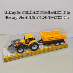 Wooden Toy Car with Bucket Trailer and Forklift