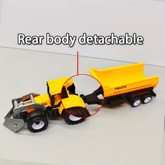 Wooden Toy Car with Bucket Trailer and Forklift