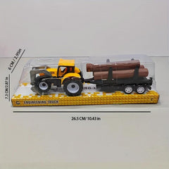 Wooden Toy Car with Bucket Trailer and Forklift
