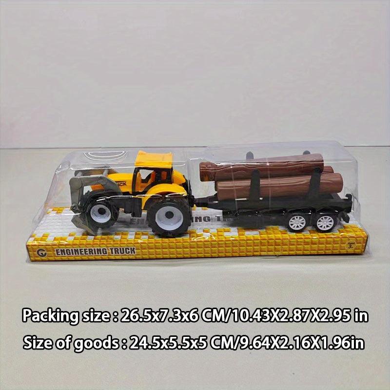 Wooden Toy Car with Bucket Trailer and Forklift