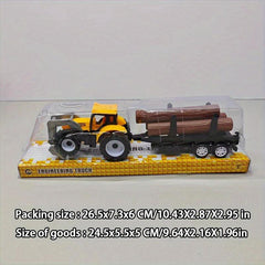 Wooden Toy Car with Bucket Trailer and Forklift