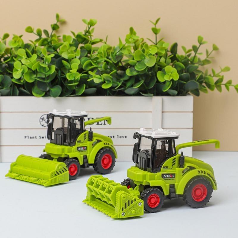 Cartoon Tractor Truck Toy Inertia Simulated Harvester Boy Pull Toy