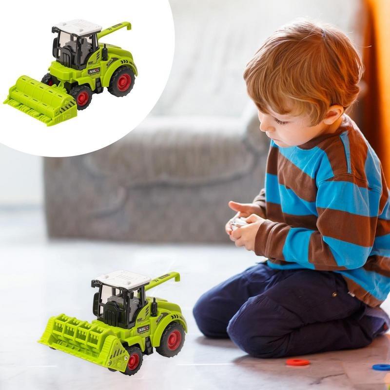 Cartoon Tractor Truck Toy Inertia Simulated Harvester Boy Pull Toy