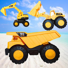 Medium Engineering Vehicle Set Excavator Bulldozer Boy Beach Toy