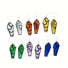 6 Pairs Acrylic Halloween Theme Earrings Unique Acrylic Earrings