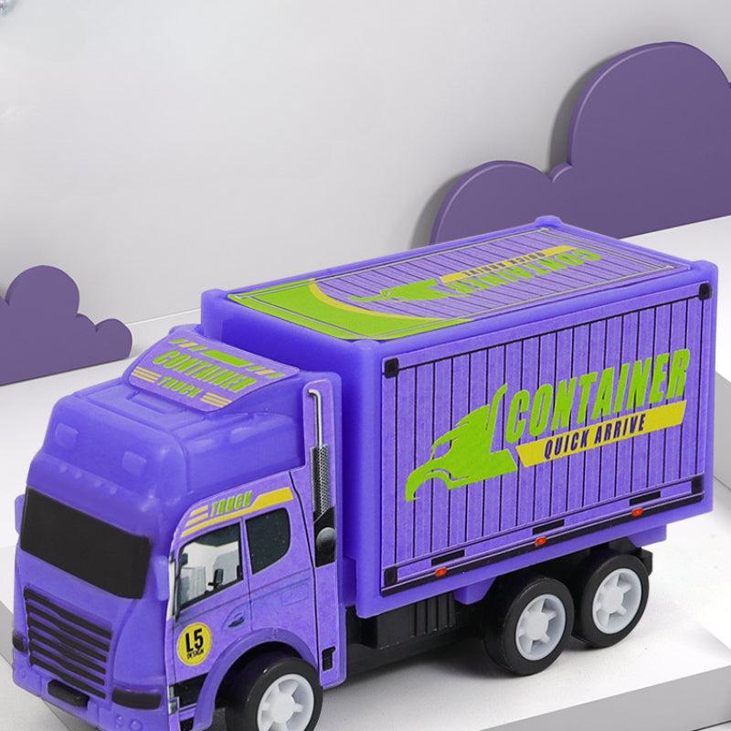 4pcs Pull Back Container Car Toy Set for Boys Christmas Gift