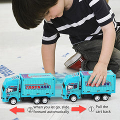 4pcs Pull Back Container Car Toy Set for Boys Christmas Gift