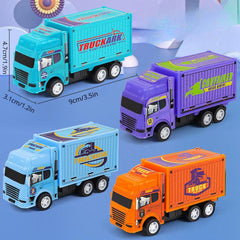 4pcs Pull Back Container Car Toy Set for Boys Christmas Gift