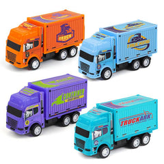 4pcs Pull Back Container Car Toy Set for Boys Christmas Gift