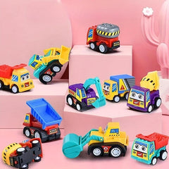 4pcs Cartoon Mini Pull Back Cars Kids Toy Car Prize Gift