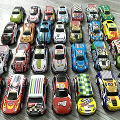 10pcs Metal Car Tinplate Children's Toy Decoration Bulk Back Force Car