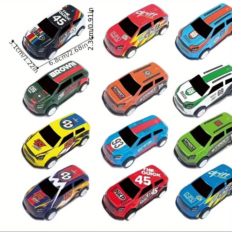 10pcs Metal Car Tinplate Children's Toy Decoration Bulk Back Force Car