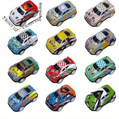 10pcs Metal Car Tinplate Children's Toy Decoration Bulk Back Force Car