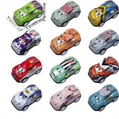 10pcs Metal Car Tinplate Children's Toy Decoration Bulk Back Force Car