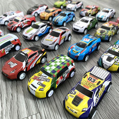 10pcs Metal Car Tinplate Children's Toy Decoration Bulk Back Force Car