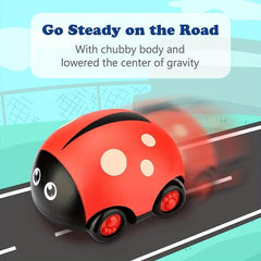 4pcs Friction Powered Vehicle Car Toys Play Push And Go Back And Forth