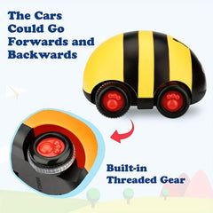 4pcs Friction Powered Vehicle Car Toys Play Push And Go Back And Forth